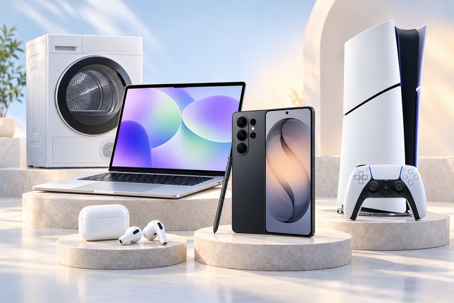 10 produse căutate din oferta eMAG Selecție de produse din oferta eMAG: laptop, telefon, consolă, căști și uscător de rufe