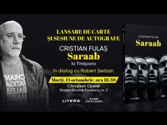 Cristian Fulaș lansează la Timișoara noul său roman